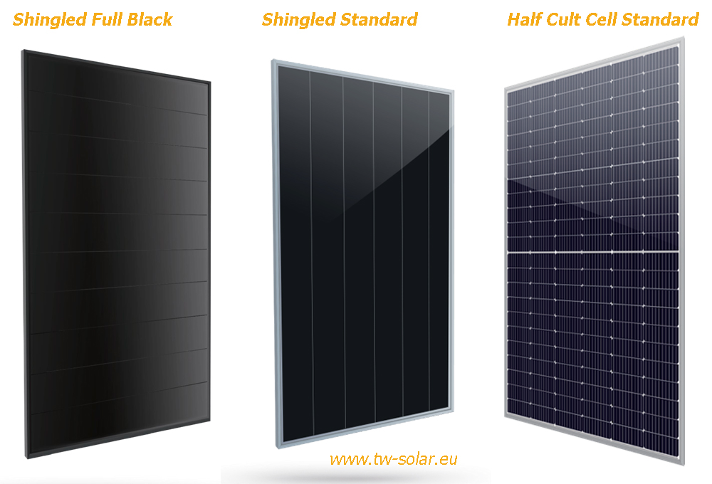 Solar Panel Upgrade Options - TW full black shingled solar panel