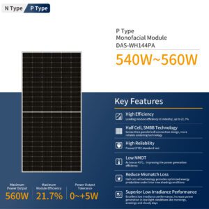 560W Solar Panel P type Monofacial